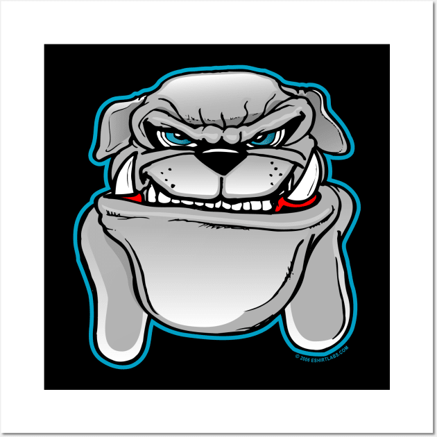 Bulldog Cartoon Wall Art by eShirtLabs